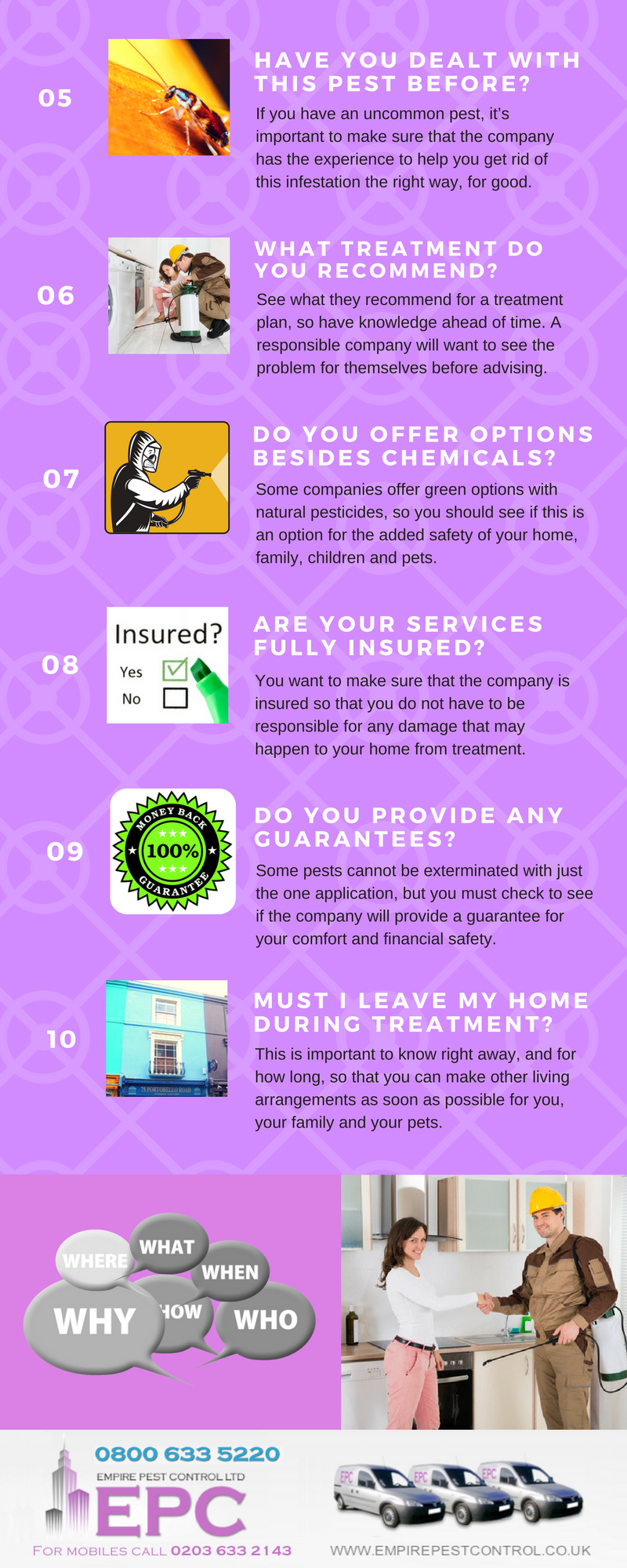 questions to ask pest control