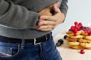 customer with stomach ache