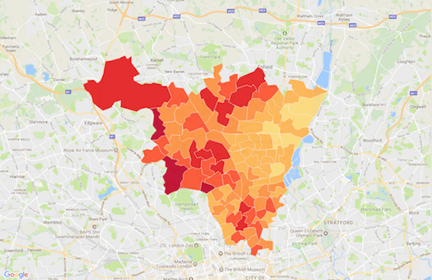 map of north london