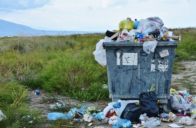 overflowing dumpster