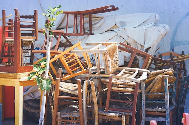 wooden furniture gnawed by squirrels